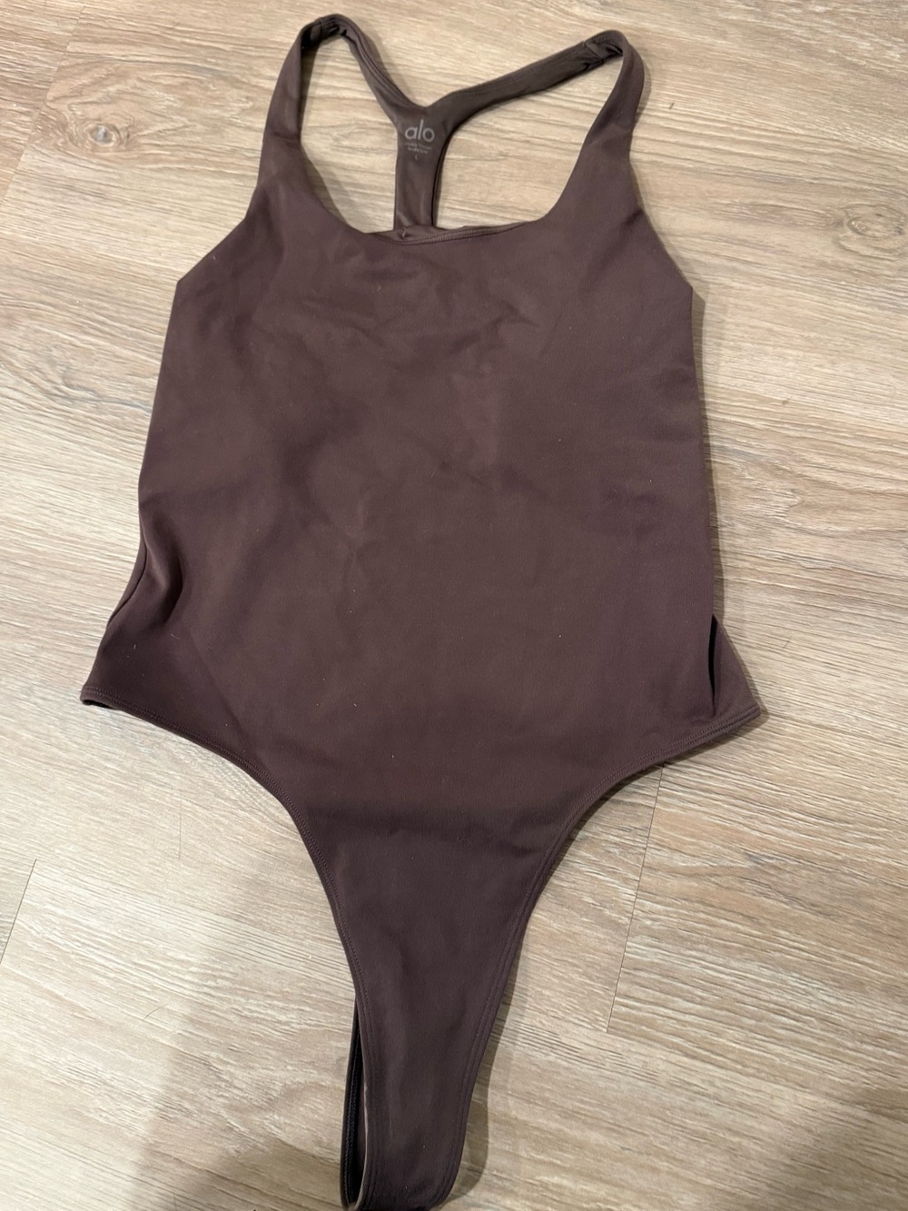 ALO Yoga Dark Brown Racerback Bodysuit